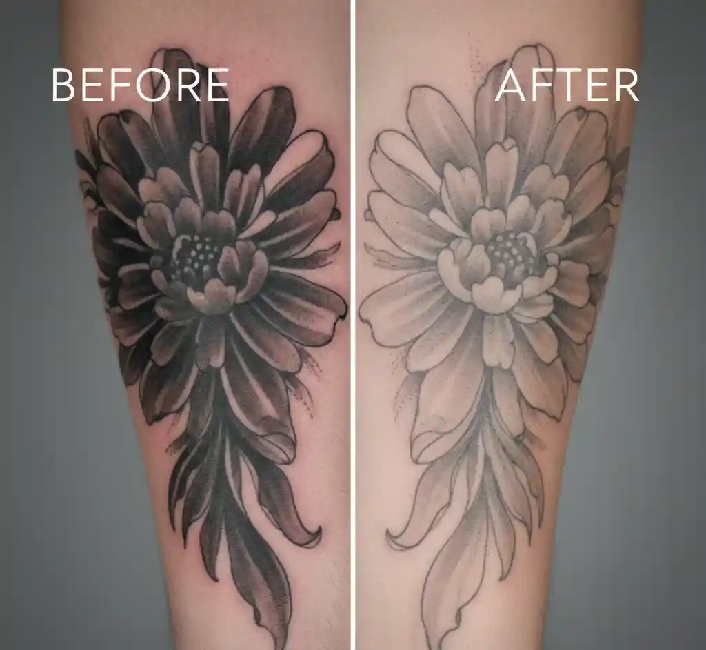 how to lighten dark shading on a tattoo