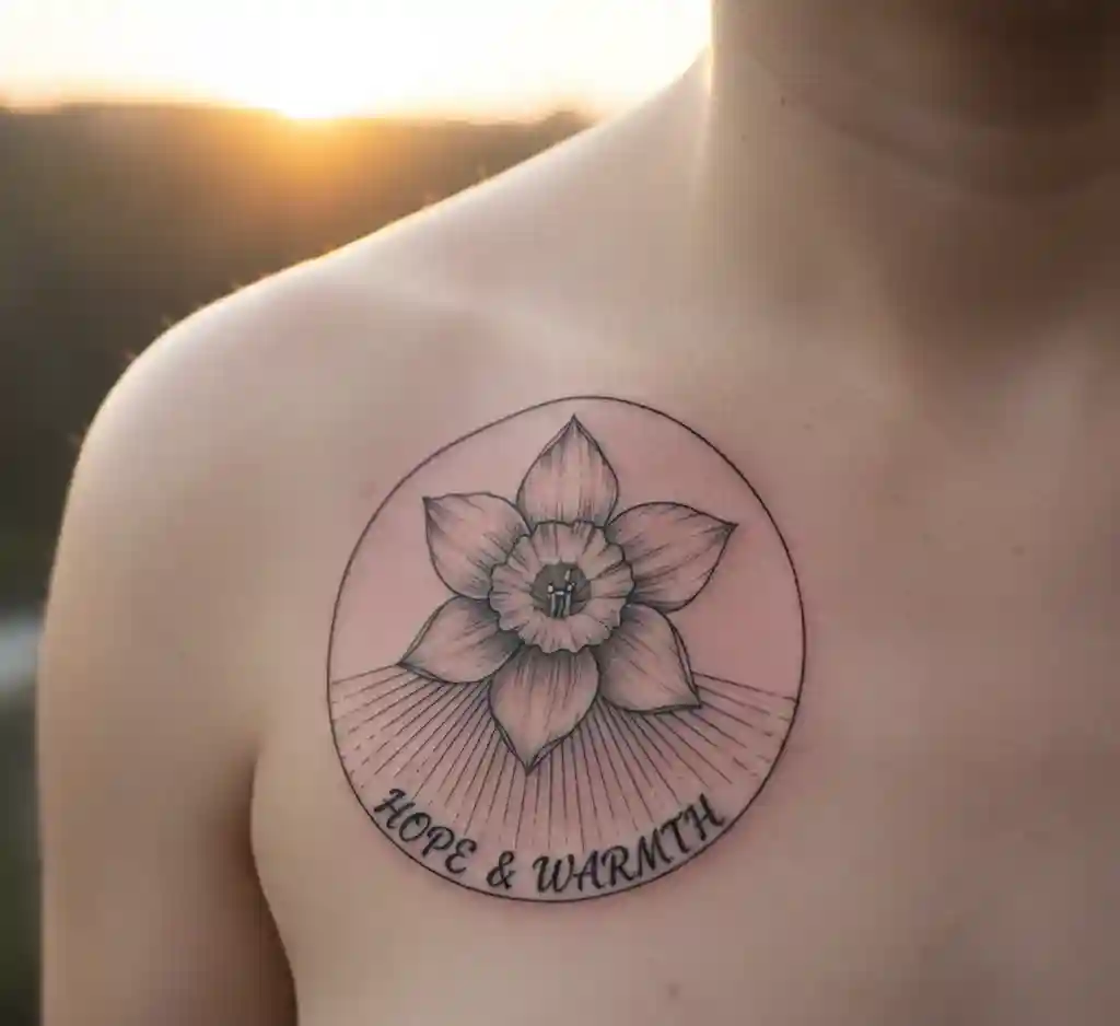 Daffodil and Sun Rays