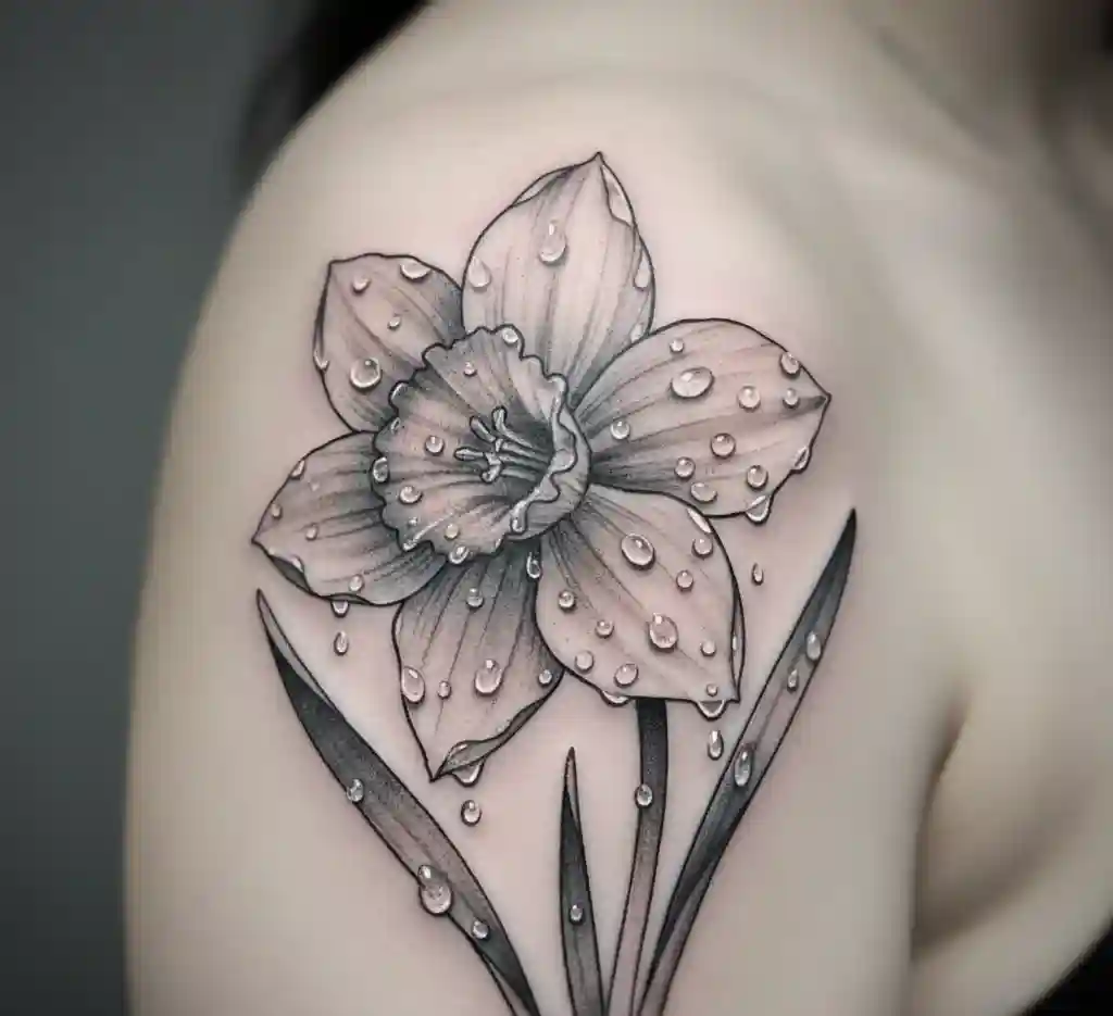 Daffodil with Rain Drops