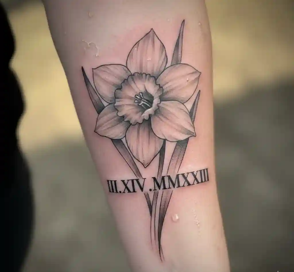 Daffodil with Roman Numerals