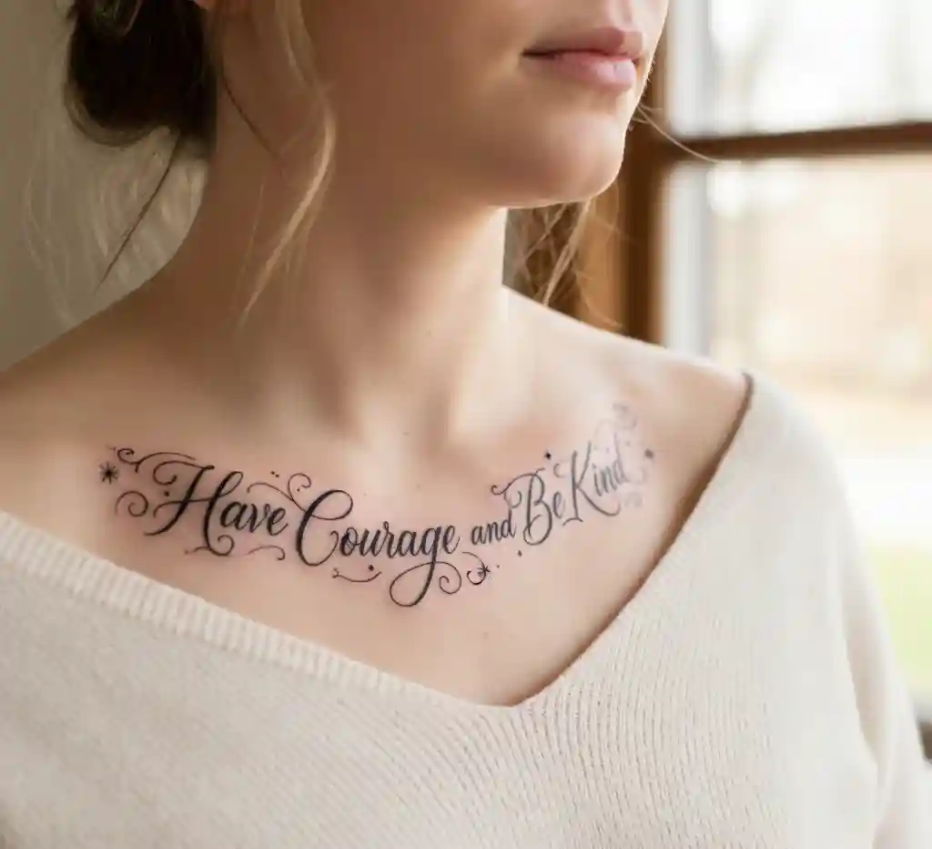 “Have Courage and Be Kind” Script Tattoo