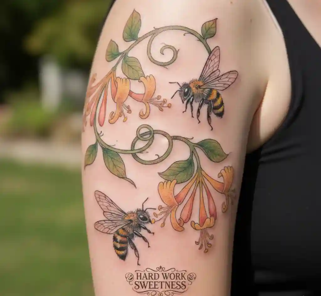 Honeysuckle with Bees