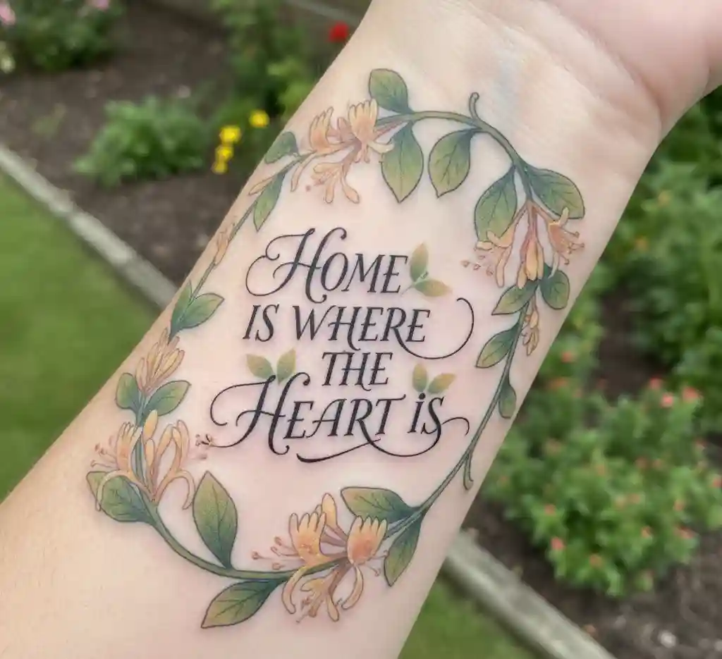 Honeysuckle with Script Quote