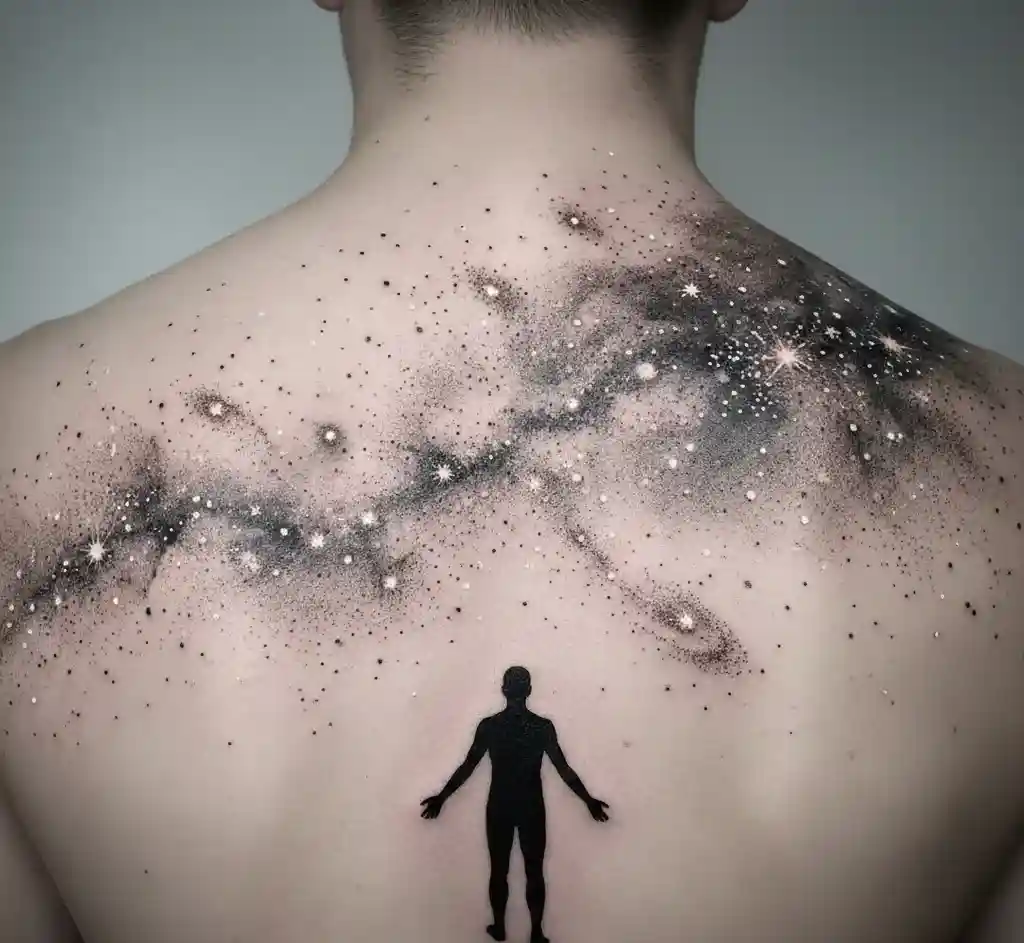 Human Figure Facing the Cosmos