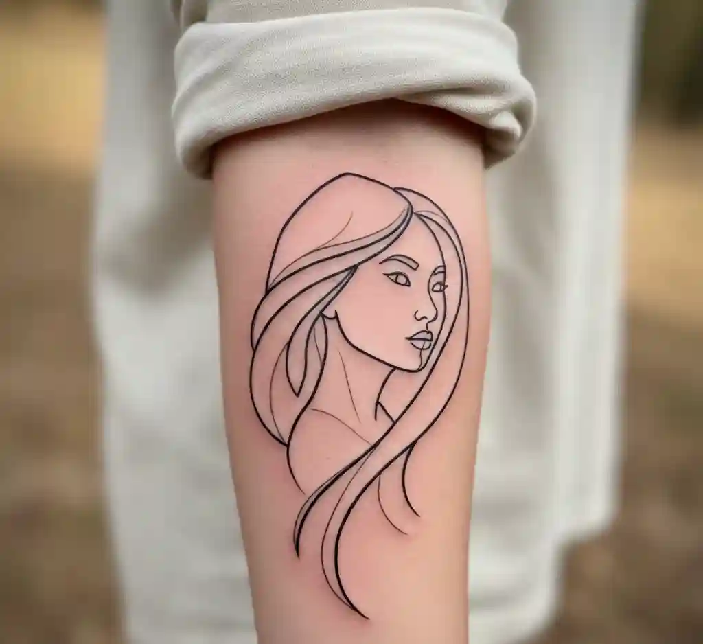 Minimal Line Art Mulan