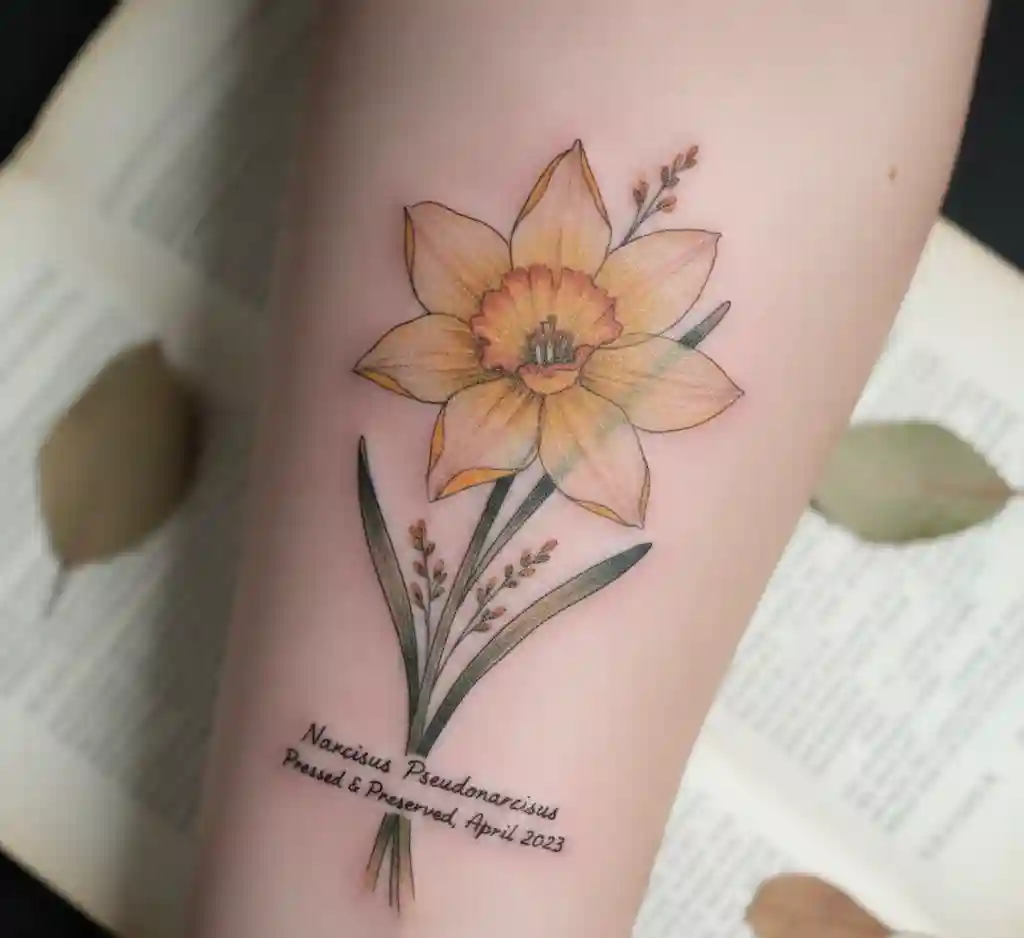 Pressed Flower Tattoo Style