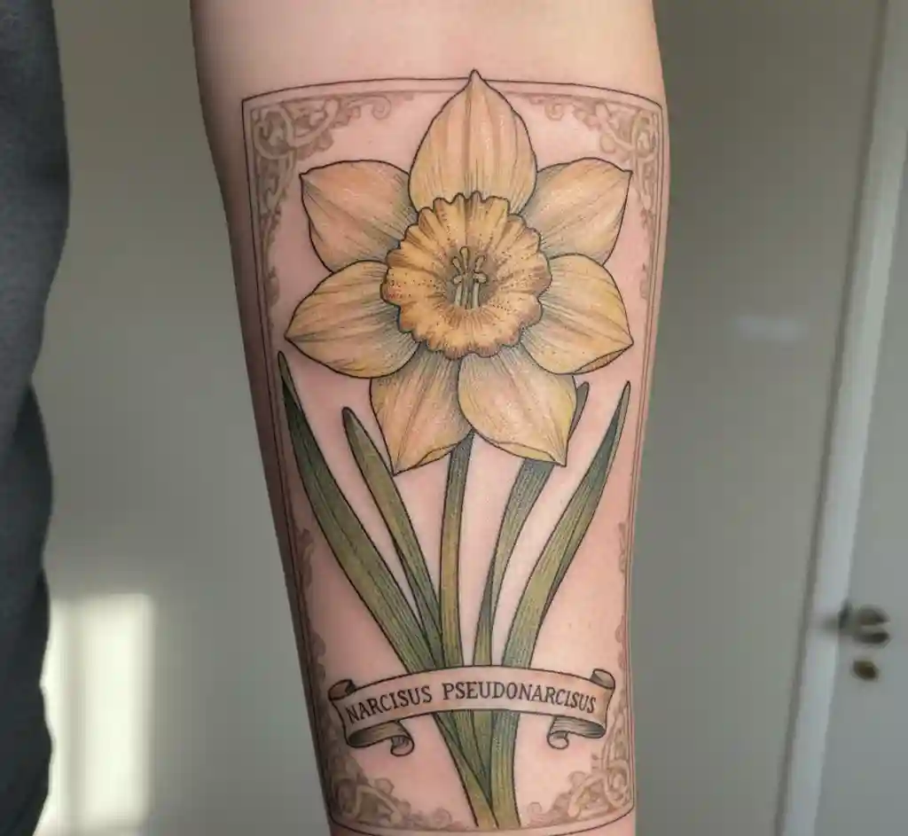 Realistic Botanical Daffodil Study