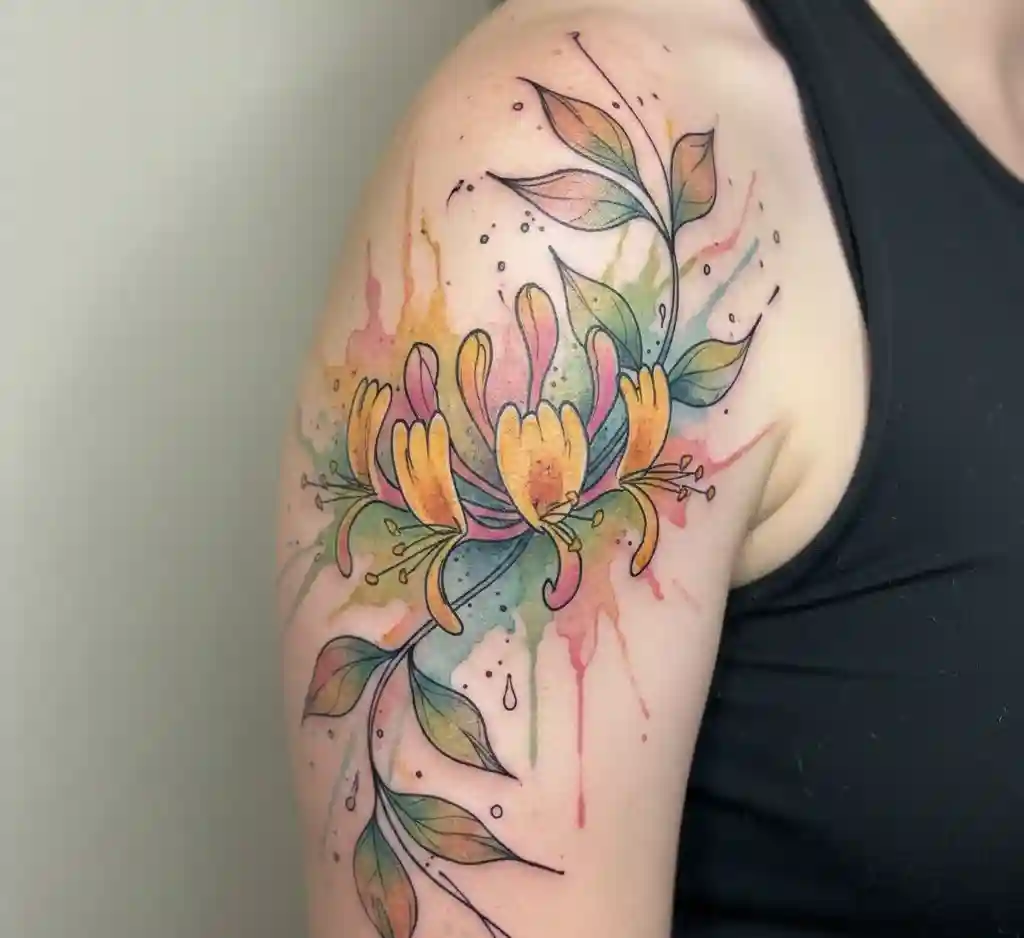 Watercolor Honeysuckle Splash
