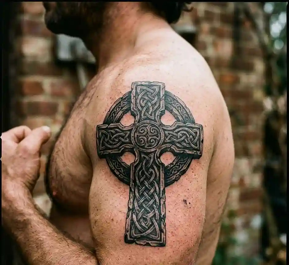 Celtic Cross with Stone Texture