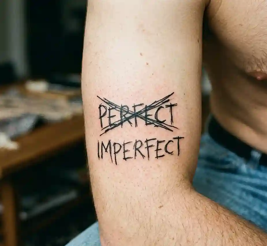 Crossed-Out Word Tattoo