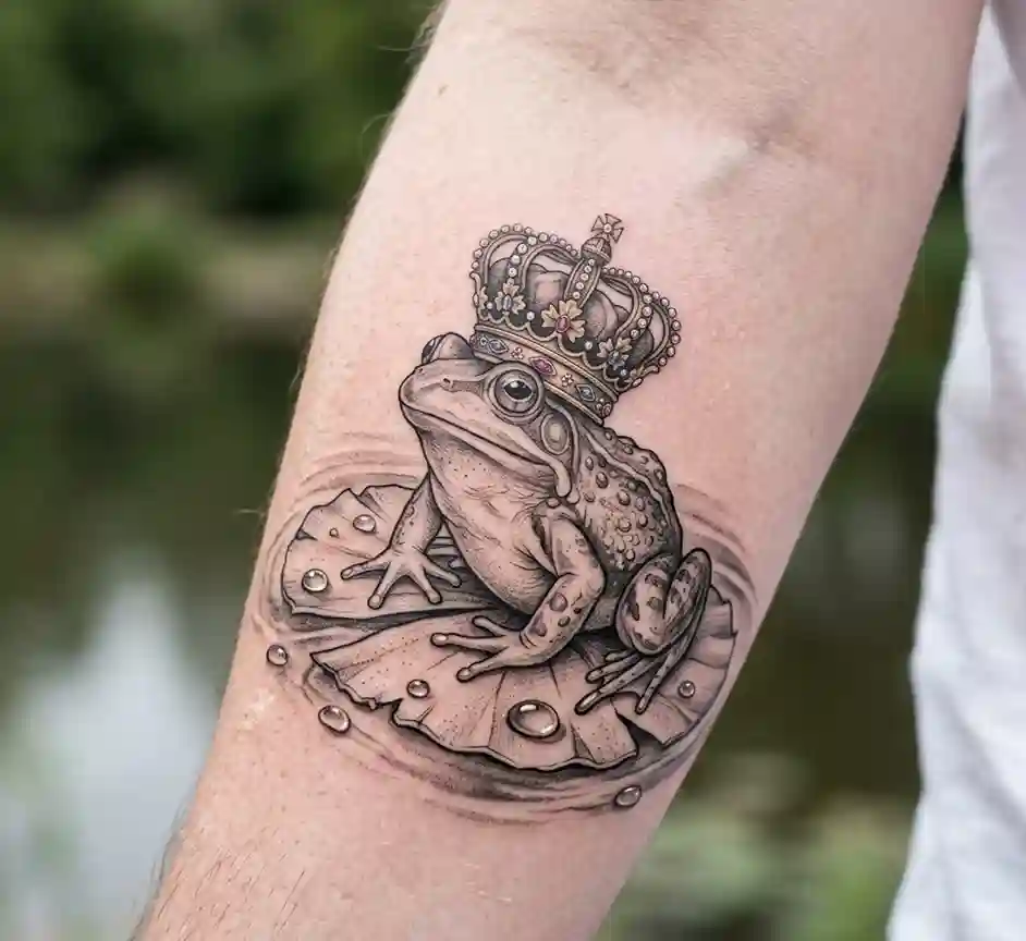 Crowned Frog Tattoo