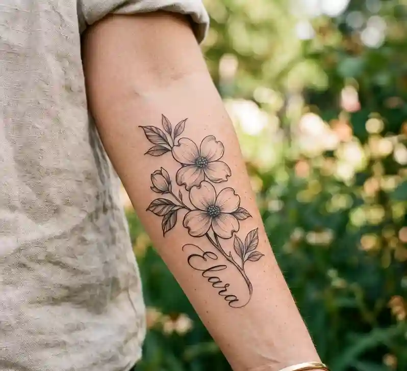 Dogwood with Name Tattoo