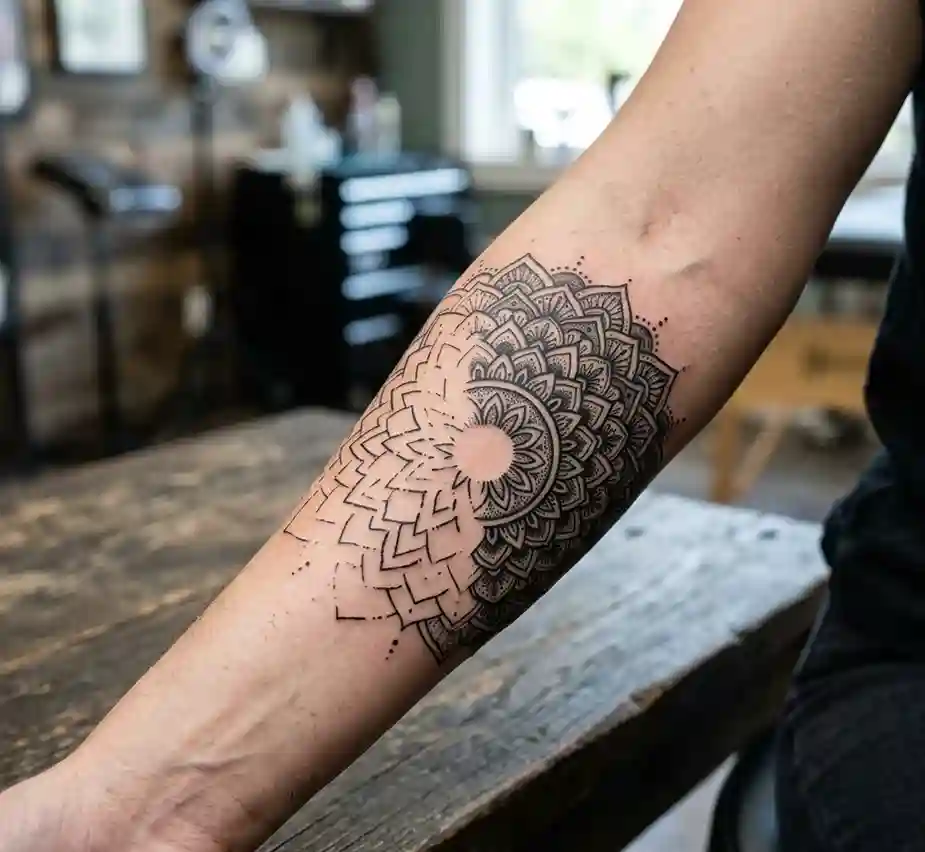 Incomplete Mandala Tattoo