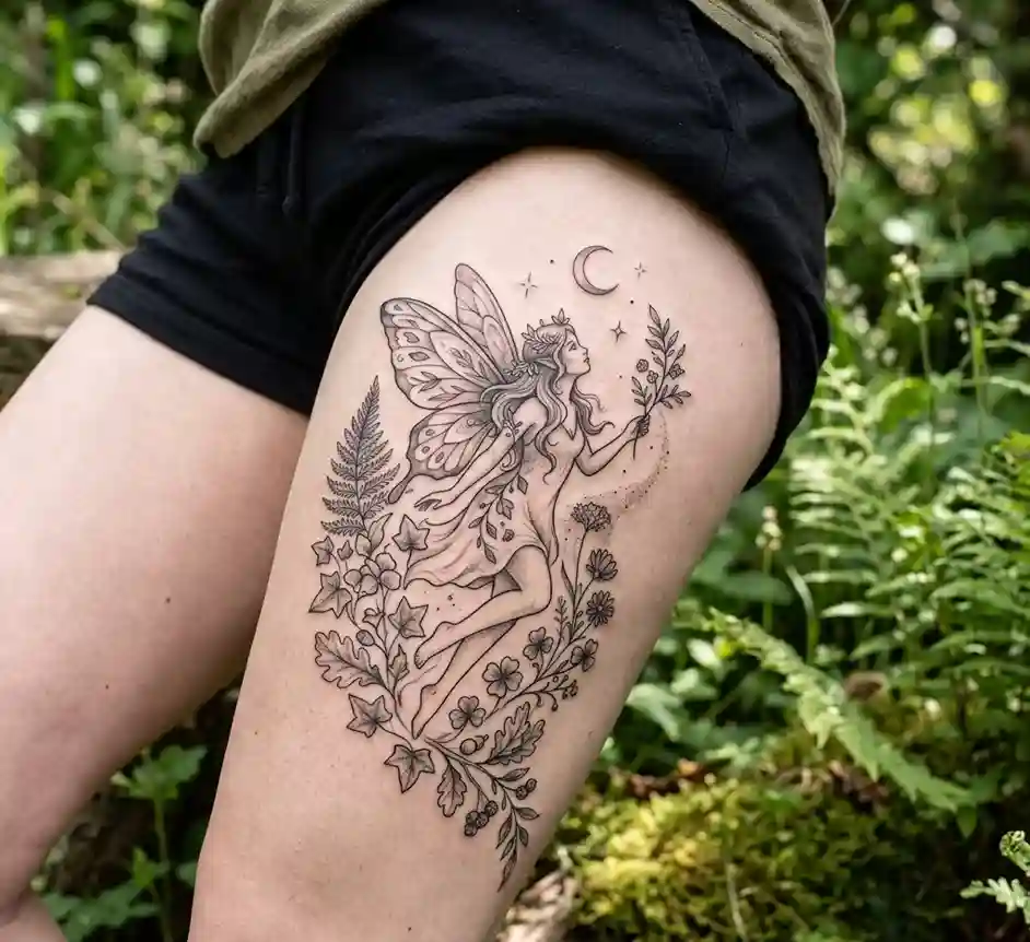 Irish Fairy or Nature Spirit Tattoo