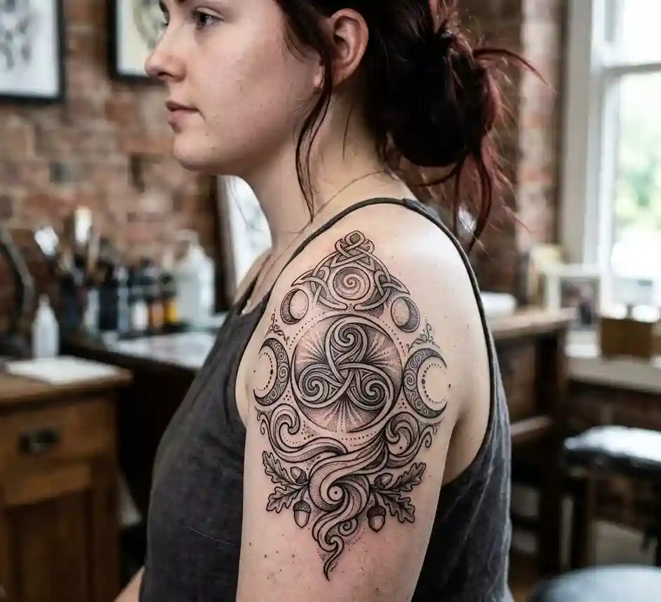 Irish Goddess-Inspired Symbol Tattoo