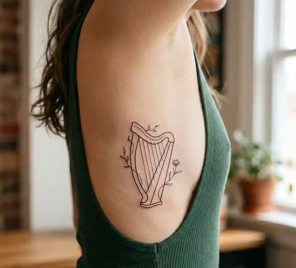 Irish Harp with Minimal Detailing