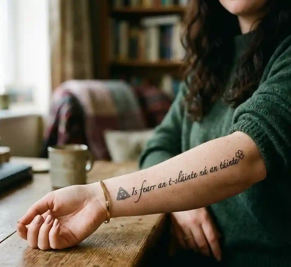 Irish Quote or Gaelic Script Tattoo