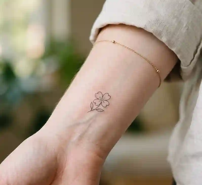 Tiny Dogwood Tattoo